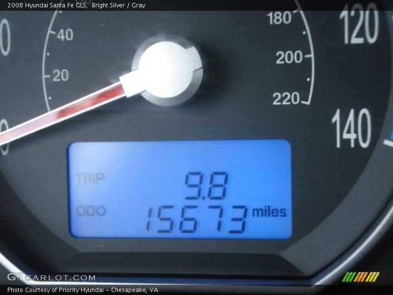 Bright Silver / Gray 2008 Hyundai Santa Fe GLS