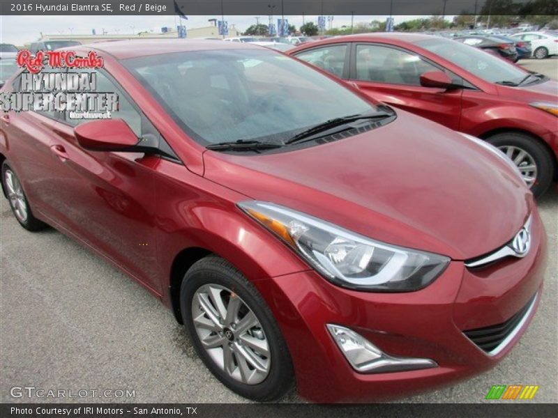 Red / Beige 2016 Hyundai Elantra SE