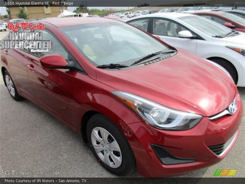 Red / Beige 2016 Hyundai Elantra SE