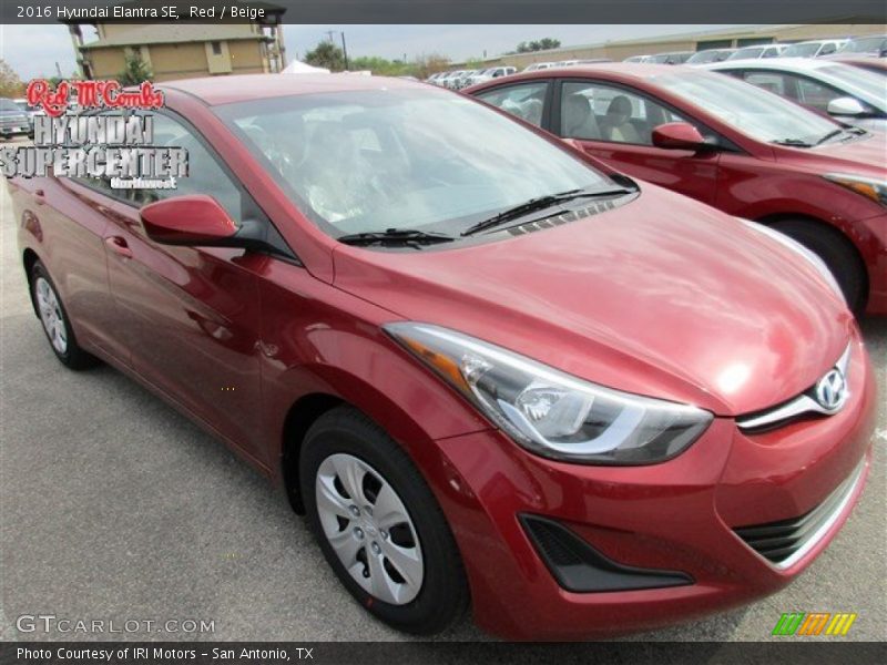 Red / Beige 2016 Hyundai Elantra SE