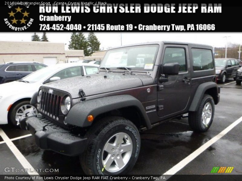 Granite Crystal Metallic / Black 2016 Jeep Wrangler Sport