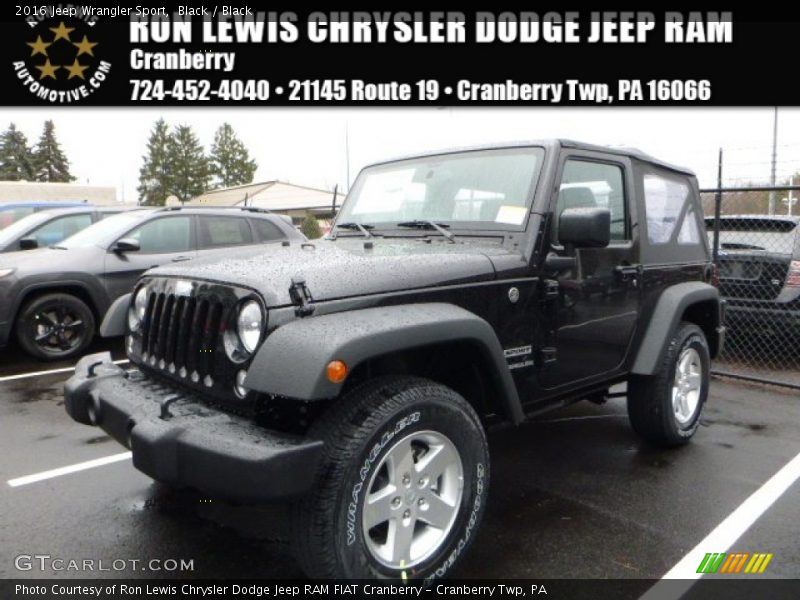 Black / Black 2016 Jeep Wrangler Sport
