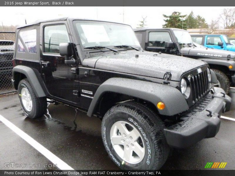 Black / Black 2016 Jeep Wrangler Sport