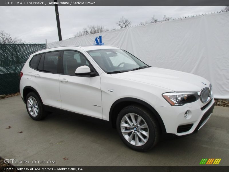 Alpine White / Saddle Brown 2016 BMW X3 xDrive28i
