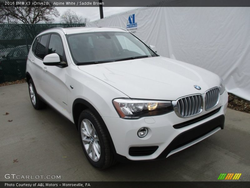 Alpine White / Saddle Brown 2016 BMW X3 xDrive28i