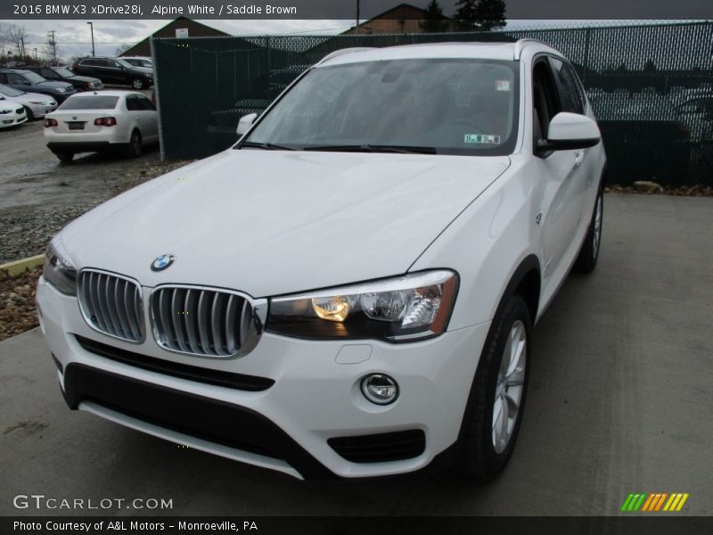 Alpine White / Saddle Brown 2016 BMW X3 xDrive28i