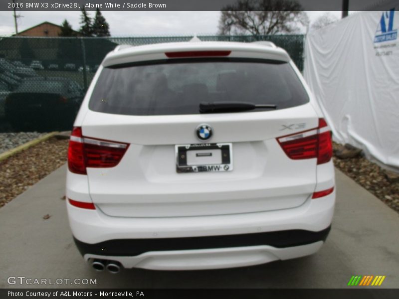 Alpine White / Saddle Brown 2016 BMW X3 xDrive28i