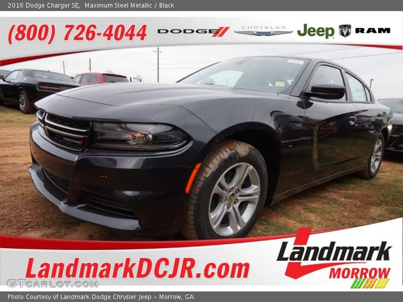 Maximum Steel Metallic / Black 2016 Dodge Charger SE