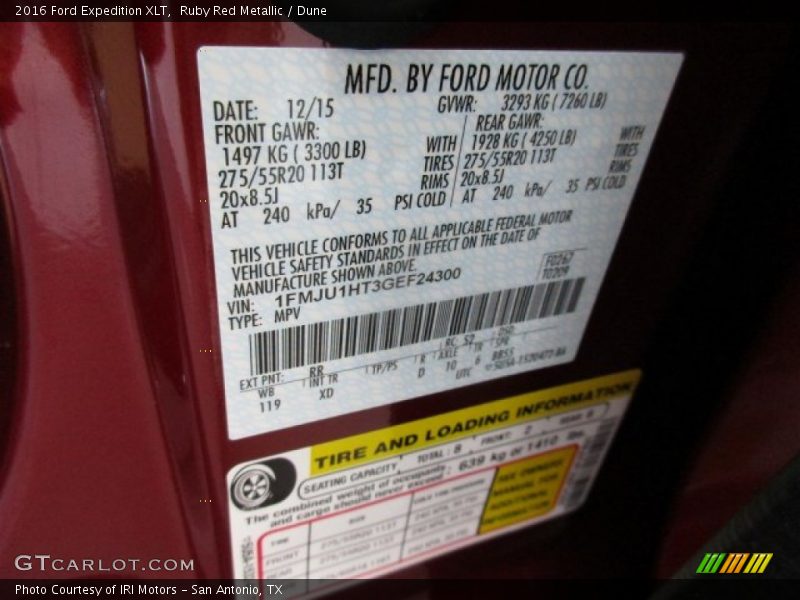 Ruby Red Metallic / Dune 2016 Ford Expedition XLT