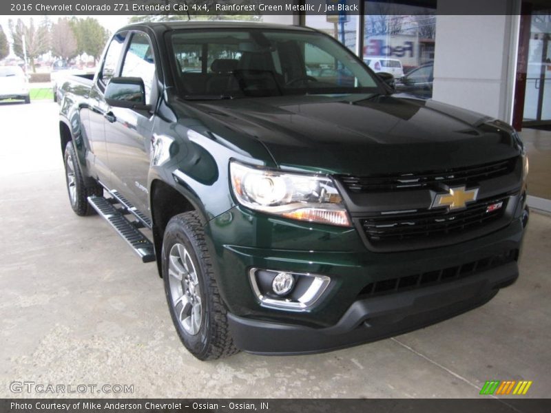 Rainforest Green Metallic / Jet Black 2016 Chevrolet Colorado Z71 Extended Cab 4x4