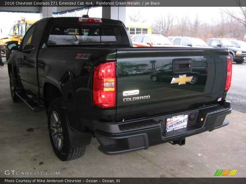 Rainforest Green Metallic / Jet Black 2016 Chevrolet Colorado Z71 Extended Cab 4x4