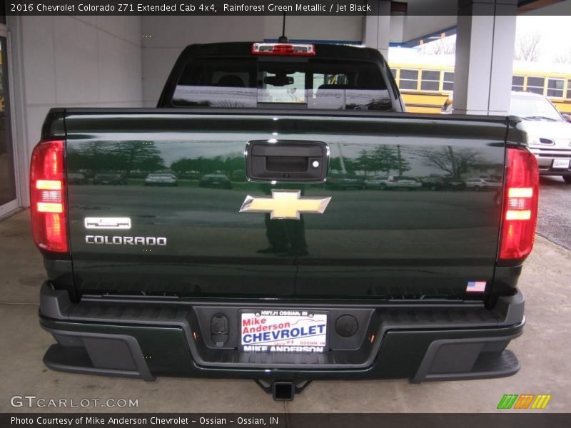Rainforest Green Metallic / Jet Black 2016 Chevrolet Colorado Z71 Extended Cab 4x4