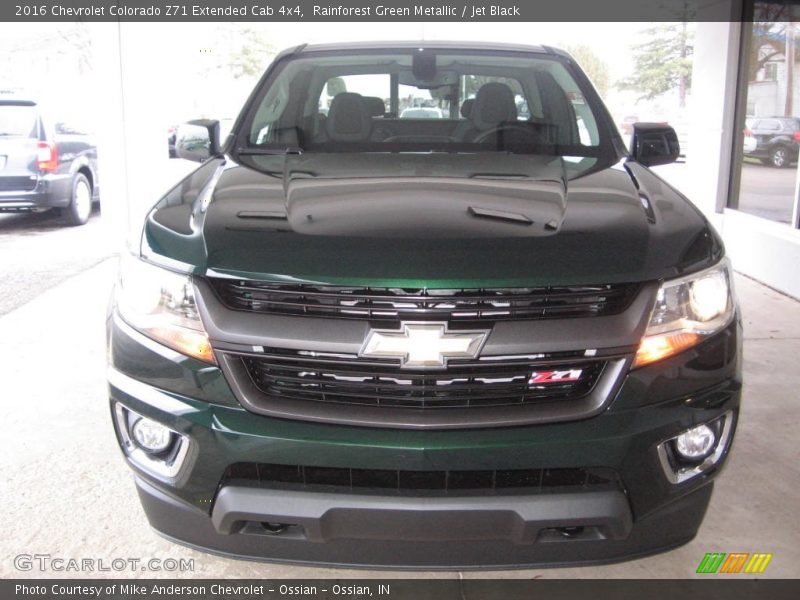 Rainforest Green Metallic / Jet Black 2016 Chevrolet Colorado Z71 Extended Cab 4x4
