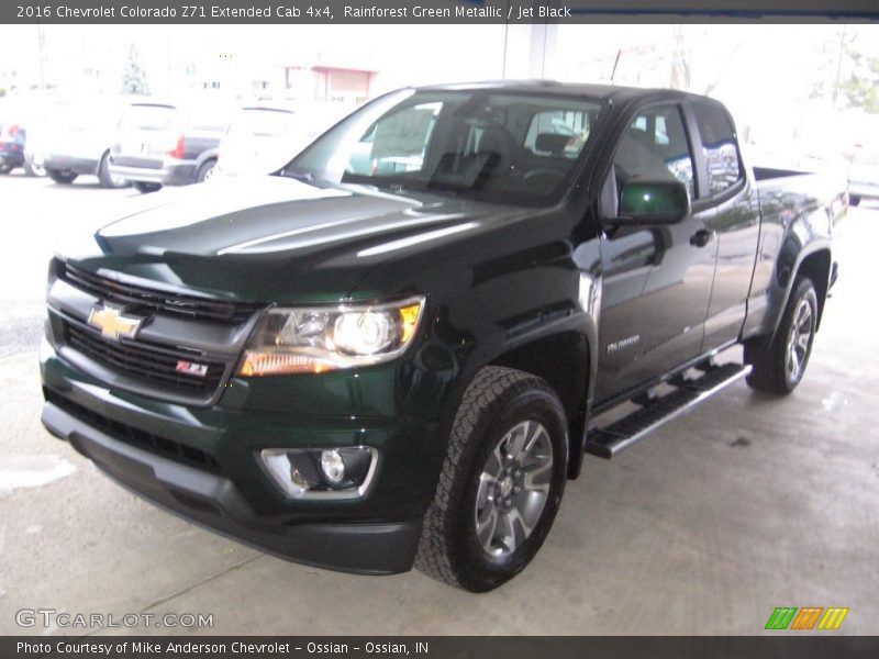Rainforest Green Metallic / Jet Black 2016 Chevrolet Colorado Z71 Extended Cab 4x4