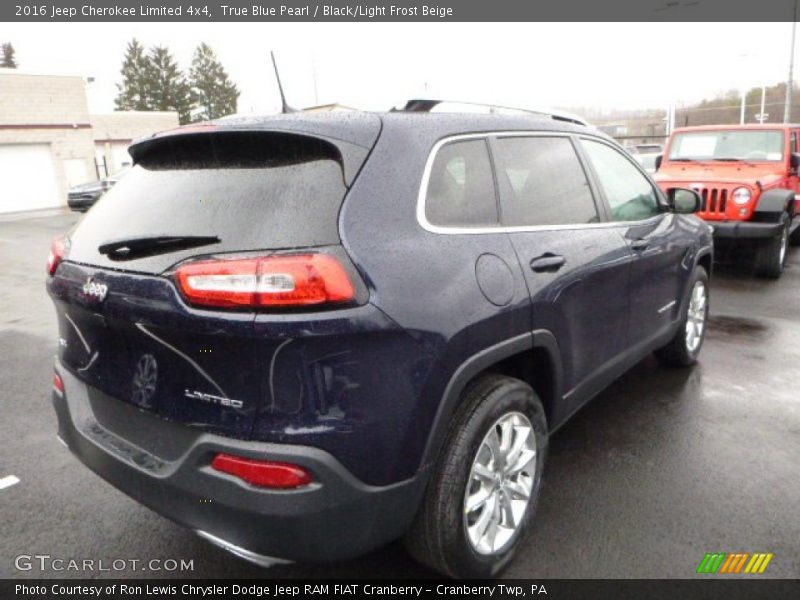 True Blue Pearl / Black/Light Frost Beige 2016 Jeep Cherokee Limited 4x4