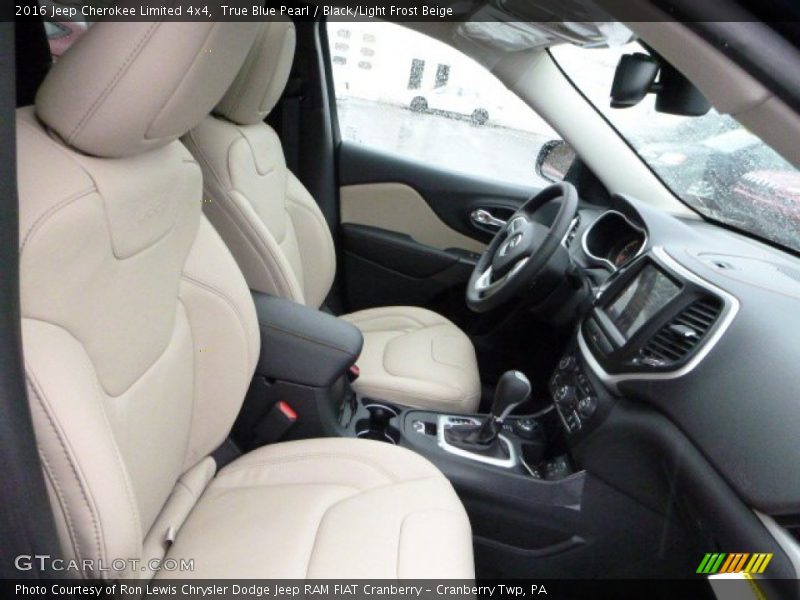 True Blue Pearl / Black/Light Frost Beige 2016 Jeep Cherokee Limited 4x4