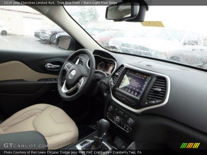 True Blue Pearl / Black/Light Frost Beige 2016 Jeep Cherokee Limited 4x4
