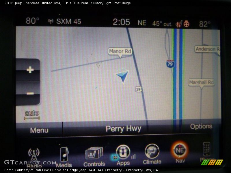 True Blue Pearl / Black/Light Frost Beige 2016 Jeep Cherokee Limited 4x4