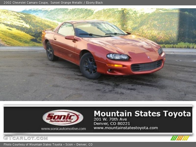 Sunset Orange Metallic / Ebony Black 2002 Chevrolet Camaro Coupe