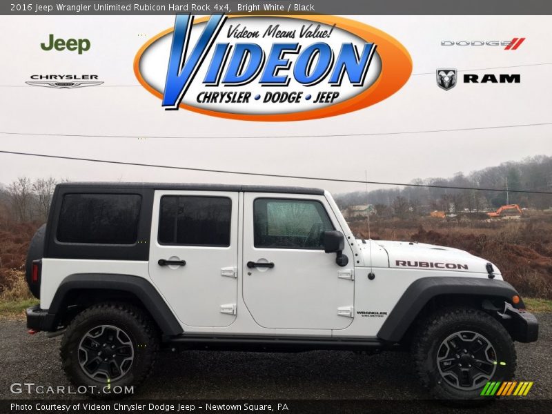Bright White / Black 2016 Jeep Wrangler Unlimited Rubicon Hard Rock 4x4