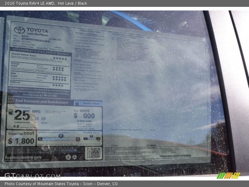 Hot Lava / Black 2016 Toyota RAV4 LE AWD