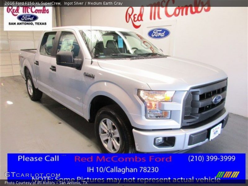Ingot Silver / Medium Earth Gray 2016 Ford F150 XL SuperCrew