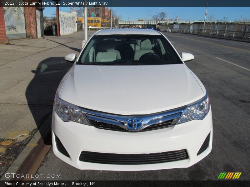 Super White / Light Gray 2013 Toyota Camry Hybrid LE