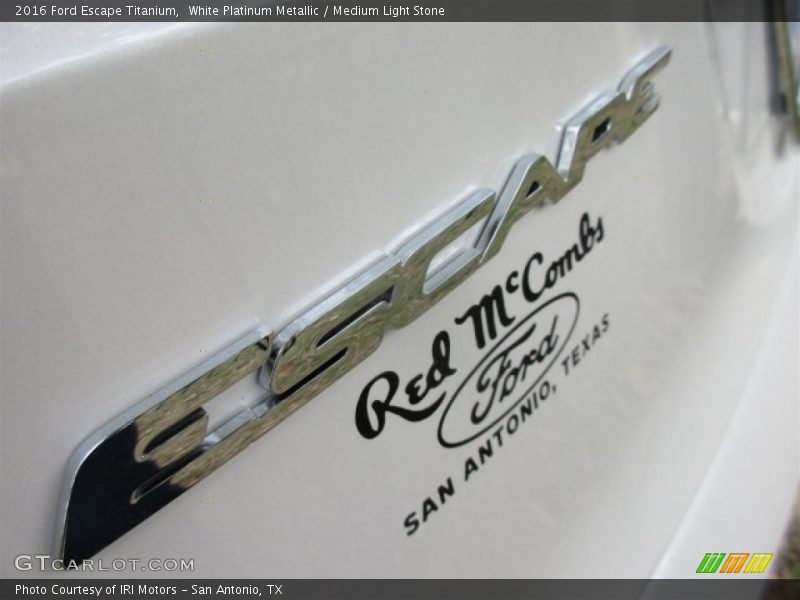 White Platinum Metallic / Medium Light Stone 2016 Ford Escape Titanium