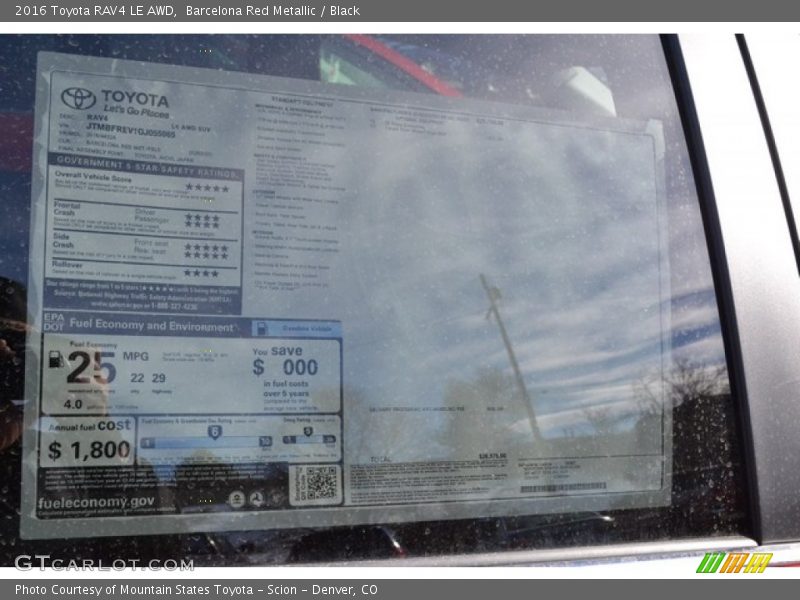 Barcelona Red Metallic / Black 2016 Toyota RAV4 LE AWD