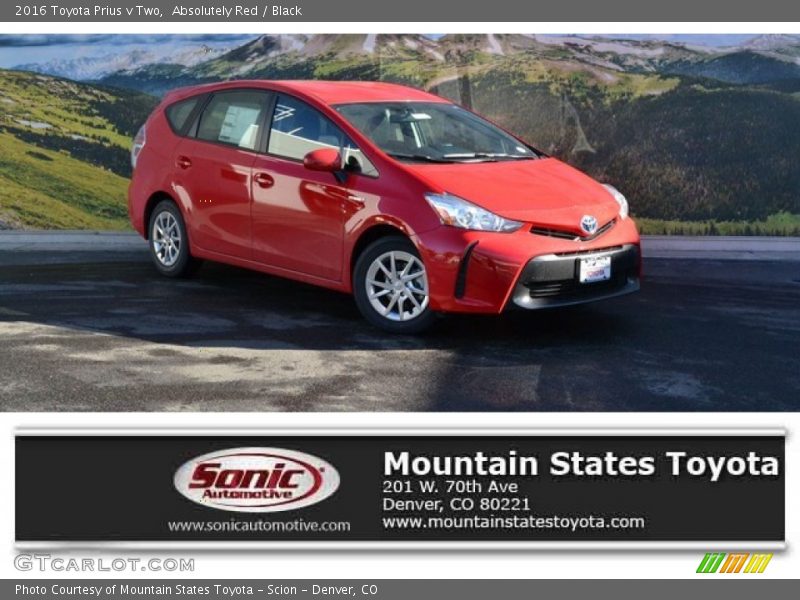 Absolutely Red / Black 2016 Toyota Prius v Two