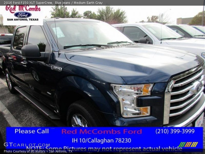 Blue Jeans / Medium Earth Gray 2016 Ford F150 XLT SuperCrew