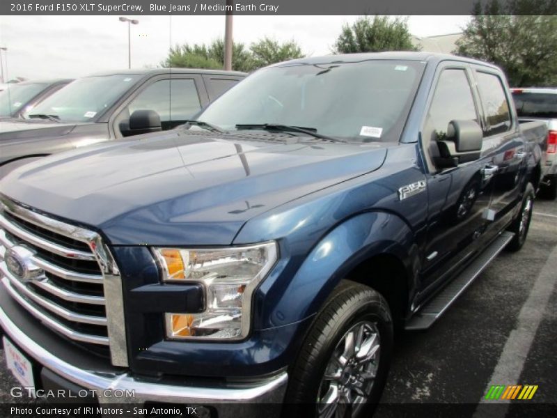 Blue Jeans / Medium Earth Gray 2016 Ford F150 XLT SuperCrew