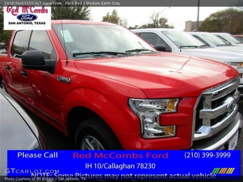 Race Red / Medium Earth Gray 2016 Ford F150 XLT SuperCrew