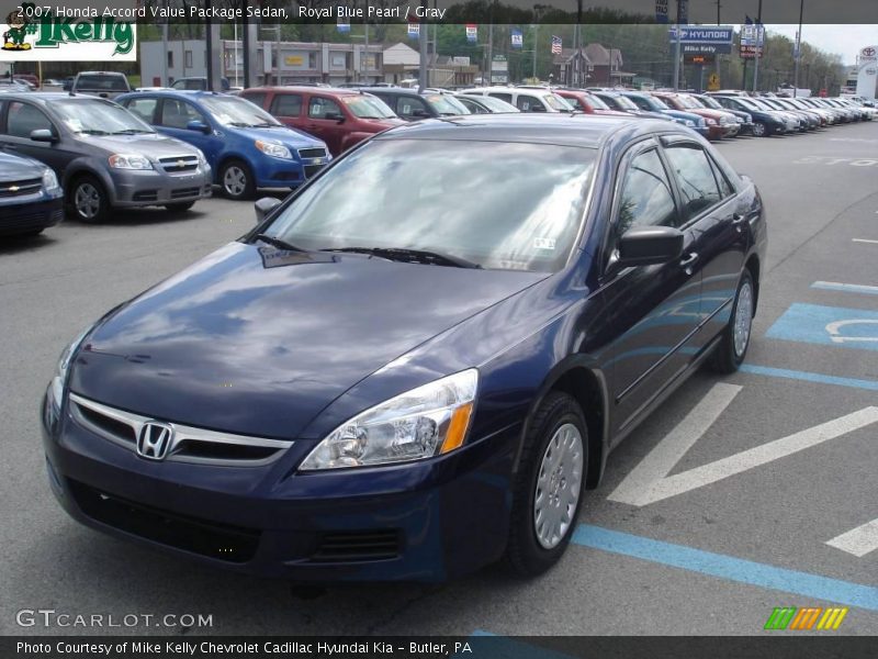Royal Blue Pearl / Gray 2007 Honda Accord Value Package Sedan