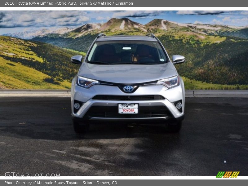 Silver Sky Metallic / Cinnamon 2016 Toyota RAV4 Limited Hybrid AWD