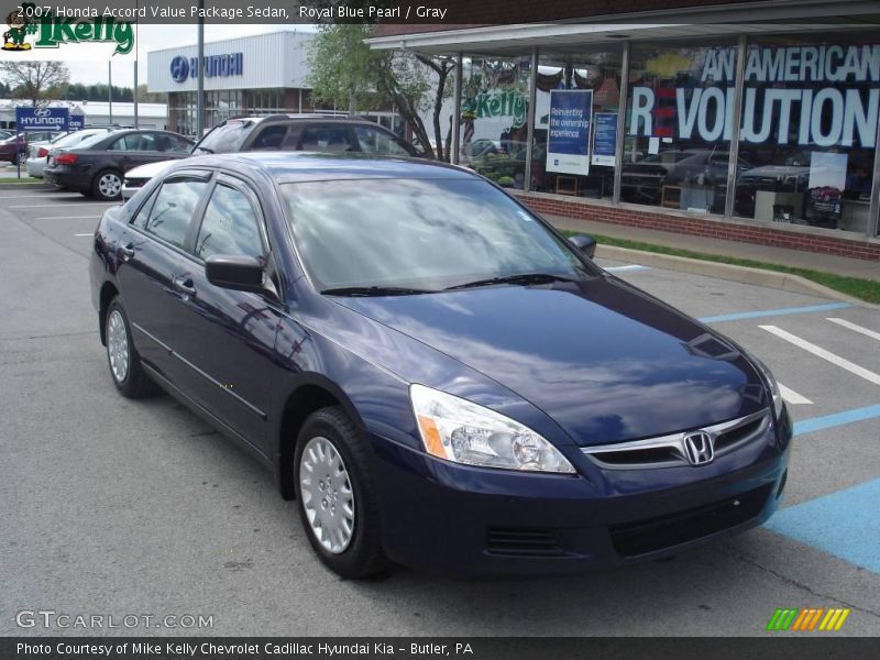 Royal Blue Pearl / Gray 2007 Honda Accord Value Package Sedan