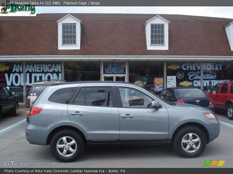 Platinum Sage / Beige 2008 Hyundai Santa Fe GLS 4WD