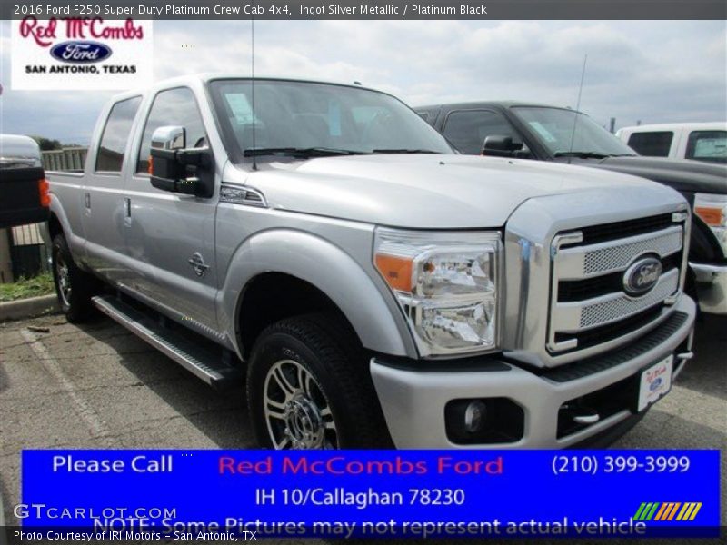 Ingot Silver Metallic / Platinum Black 2016 Ford F250 Super Duty Platinum Crew Cab 4x4