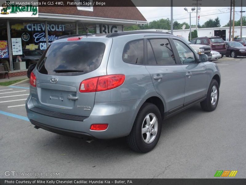 Platinum Sage / Beige 2008 Hyundai Santa Fe GLS 4WD