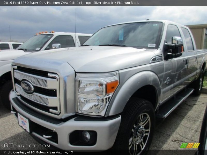 Ingot Silver Metallic / Platinum Black 2016 Ford F250 Super Duty Platinum Crew Cab 4x4