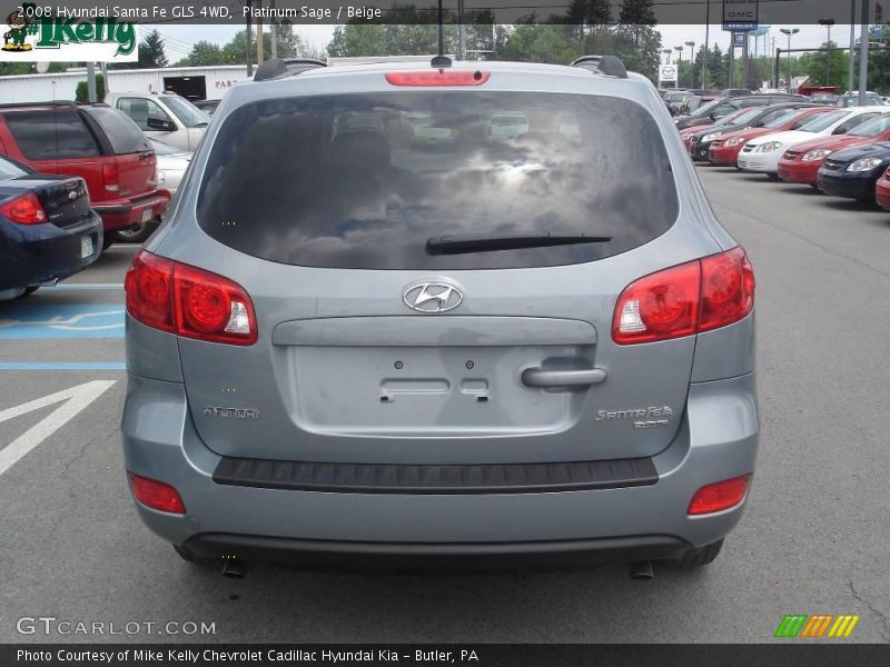 Platinum Sage / Beige 2008 Hyundai Santa Fe GLS 4WD