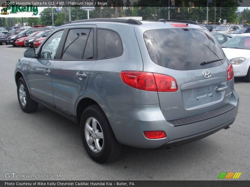 Platinum Sage / Beige 2008 Hyundai Santa Fe GLS 4WD