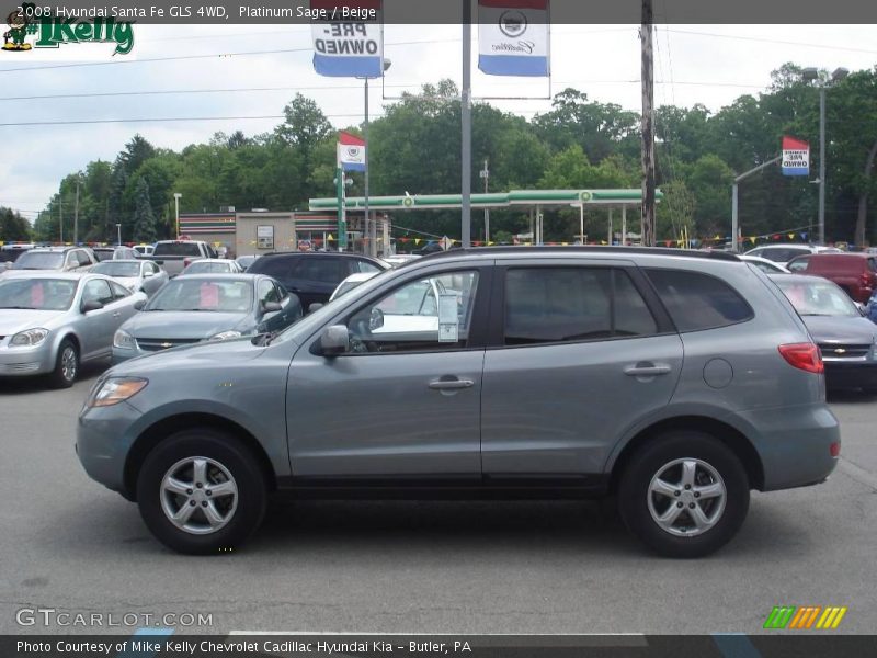 Platinum Sage / Beige 2008 Hyundai Santa Fe GLS 4WD