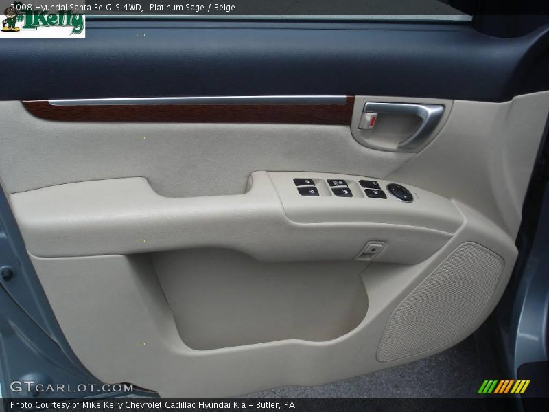 Platinum Sage / Beige 2008 Hyundai Santa Fe GLS 4WD