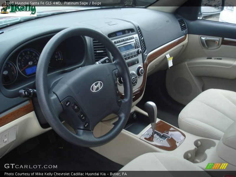 Platinum Sage / Beige 2008 Hyundai Santa Fe GLS 4WD