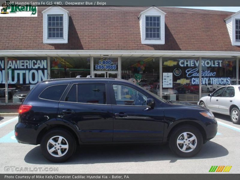 Deepwater Blue / Beige 2008 Hyundai Santa Fe GLS 4WD
