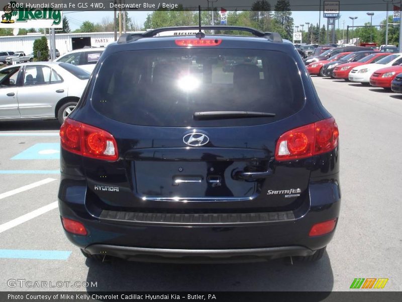 Deepwater Blue / Beige 2008 Hyundai Santa Fe GLS 4WD
