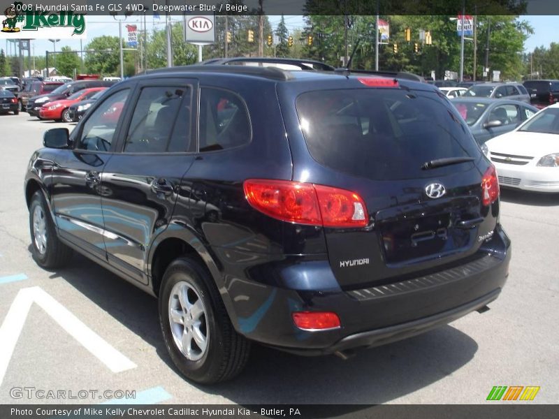 Deepwater Blue / Beige 2008 Hyundai Santa Fe GLS 4WD