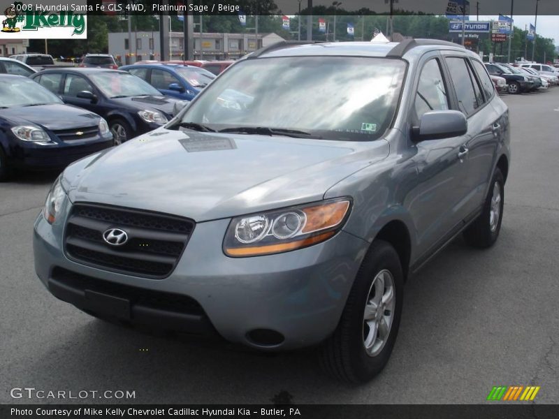 Platinum Sage / Beige 2008 Hyundai Santa Fe GLS 4WD