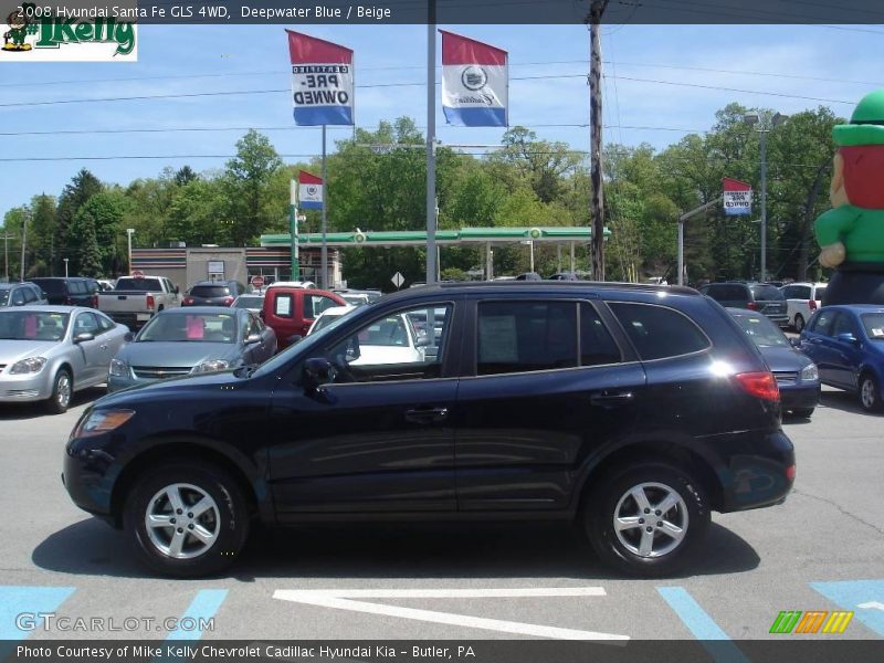 Deepwater Blue / Beige 2008 Hyundai Santa Fe GLS 4WD